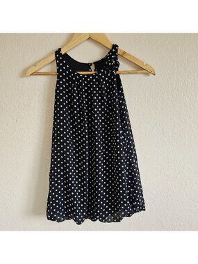 Girls 4T Polka Dot Sleeveless Dress Flower Accent Zunie Black White Summer